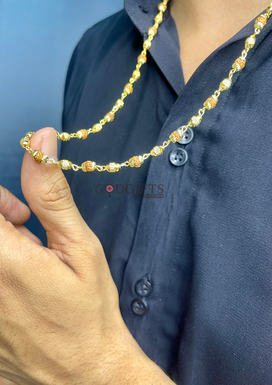 𝐃𝐢𝐯𝐢𝐧𝐞 𝐆𝐨𝐥𝐝𝐞𝐧 𝐂𝐚𝐩 𝐑𝐮𝐝𝐫𝐚𝐤𝐬𝐡𝐚 𝐌𝐚𝐥𝐚 𝐰𝐢𝐭𝐡 𝐆𝐨𝐥𝐝 𝐁𝐞𝐚𝐝𝐬