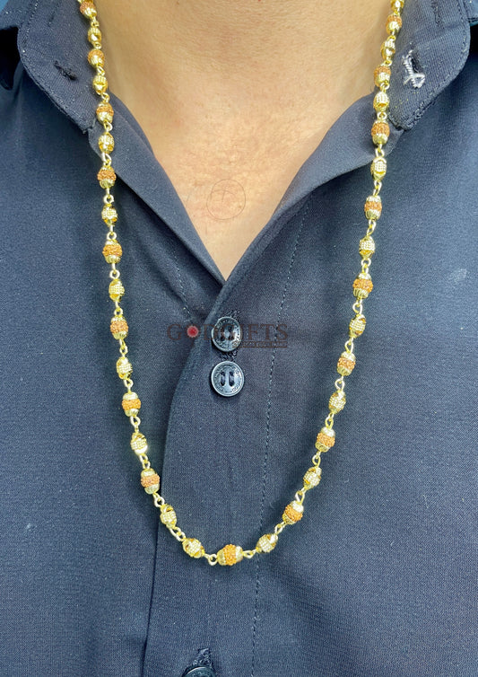 𝐃𝐢𝐯𝐢𝐧𝐞 𝐆𝐨𝐥𝐝𝐞𝐧 𝐂𝐚𝐩 𝐑𝐮𝐝𝐫𝐚𝐤𝐬𝐡𝐚 𝐌𝐚𝐥𝐚 𝐰𝐢𝐭𝐡 𝐆𝐨𝐥𝐝 𝐁𝐞𝐚𝐝𝐬